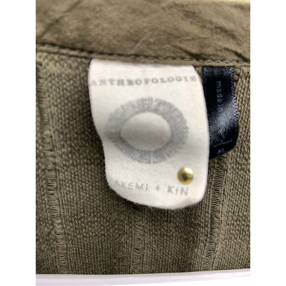 Anthropologie Akemi Kin Dandelion Embroidered Tee Floral Green Top XL - Picture 3 of 8